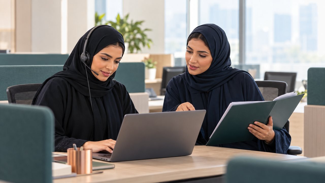 مشهد توضيحي مولّد للمساندة الإدارية